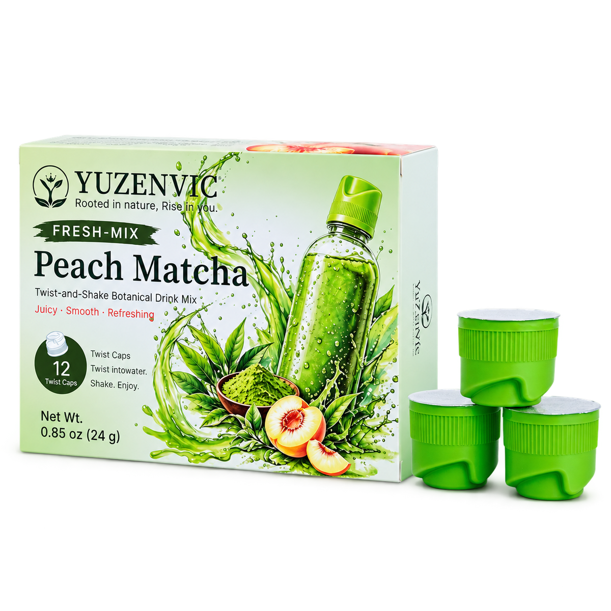 Peach Matcha — 12 Fresh-Mix Caps