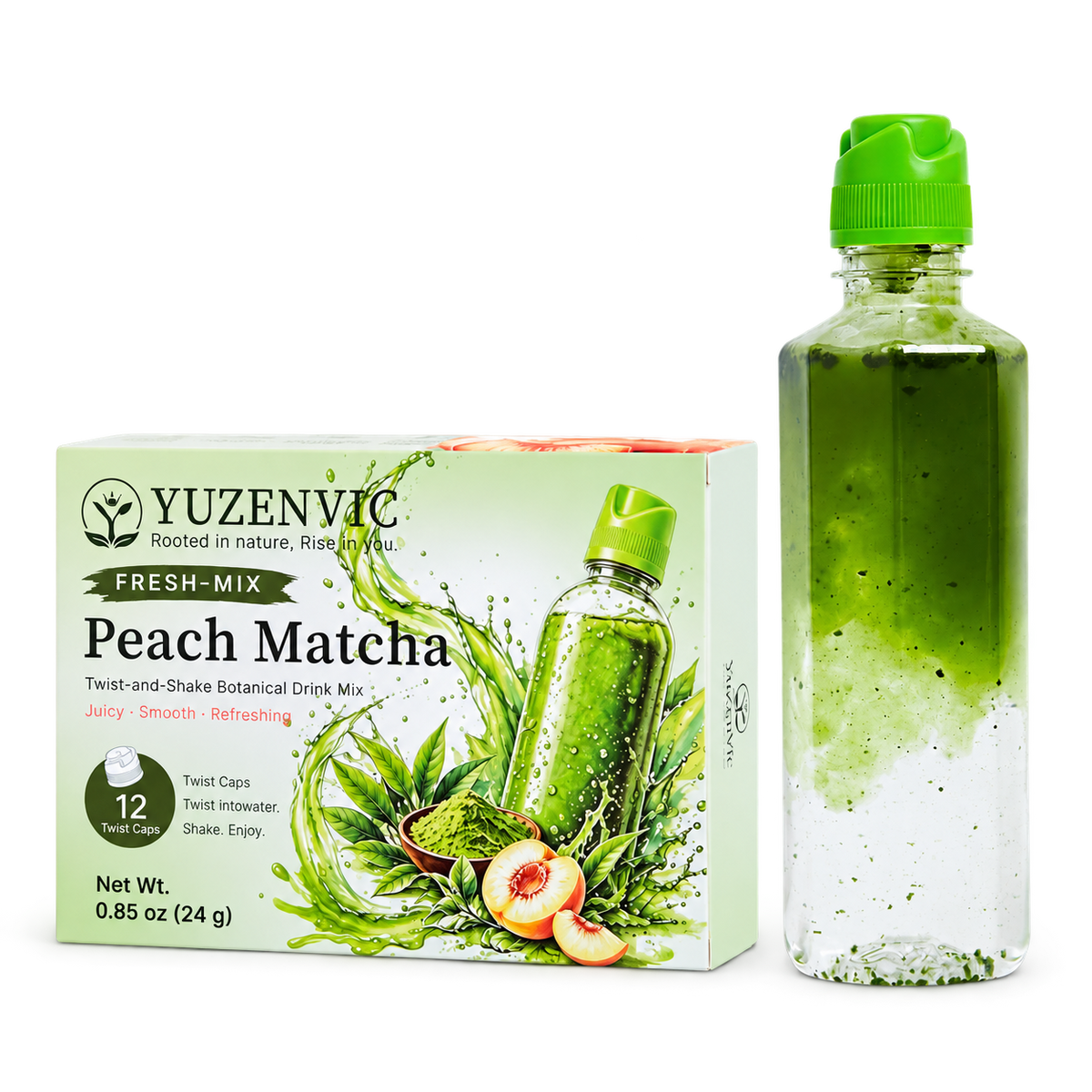 Peach Matcha — 12 Fresh-Mix Caps